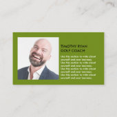 ゴルフプレーヤーシルエット、GoIfコーチフォト 名刺 (裏面)