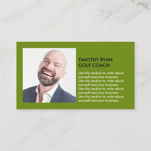 ゴルフプレーヤーシルエット、GoIfコーチフォト 名刺 (裏面)