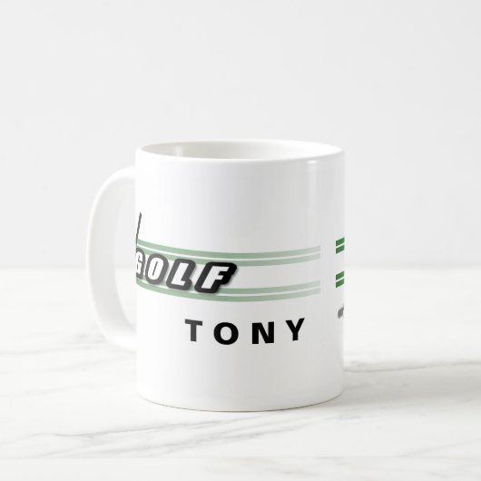 ゴルフプレーヤーデザイン コーヒーマグカップ (正面左)