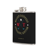 ゴルフプレーヤーブラック用ロゴモノグラム フラスク (左)