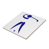 ゴルフプレーヤーブルーホワイトスポーツ,文字と色を追加 タイル (側面)