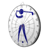 ゴルフプレーヤーブルーホワイトスポーツ，文字と色を追加 ダーツボード (正面右)