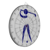 ゴルフプレーヤーブルーホワイトスポーツ，文字と色を追加 ダーツボード (正面左)