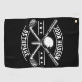 ゴルフプレーヤーホワイトモノグラムゴルフタオル ゴルフタオル (横)