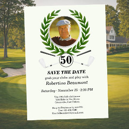 ゴルフプレーヤー体験 50歳の誕生日を保存する 招待状