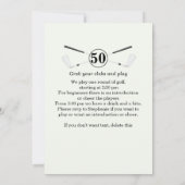 ゴルフプレーヤー体験 50歳の誕生日を保存する 招待状 (裏面)