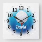 ゴルフプレーヤー名 |オリジナル スクエア壁時計 (正面)