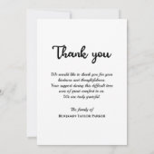 ゴルフプレーヤー死別悔やみや弔慰葬祭記念 サンキューカード (裏面)