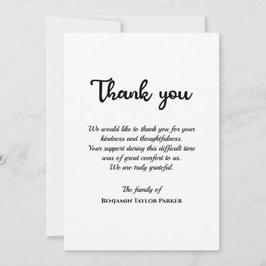 ゴルフプレーヤー死別悔やみや弔慰葬祭記念 サンキューカード (裏面)