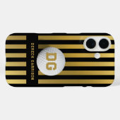 ゴルフプレーヤー | 金ゴールドイニシャル Case-Mate iPhoneケース (裏面 (横))