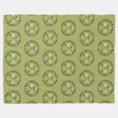 ゴルフプレーヤーkhkiロゴアロバモノグラムのー フリースブランケット (正面(横))