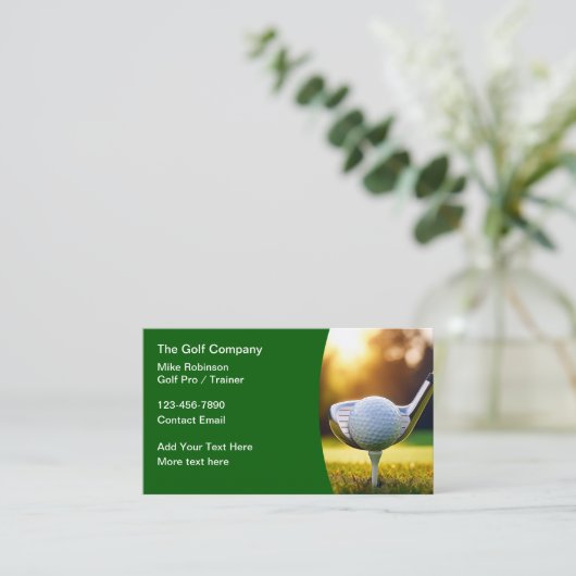 ゴルフプロのトレーナーとインストラクター名刺 名刺 (スタンド正面)