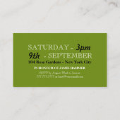 ゴルフプロフェッショナルバースデーパーティーチケット エンクロージャーカード (裏面)