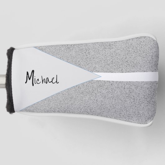 ゴルフヘッドカバーグレーホワイト ゴルフヘッドカバー (正面)