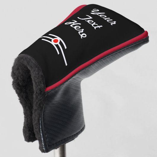 ゴルフヘッドカバーベージュカスタム誕生日言葉、ギフト ゴルフヘッドカバー (3/4 正面)