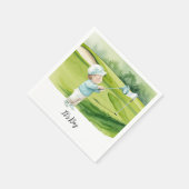ゴルフベイビーシャワーの男の子 スタンダードカクテルナプキン (角)