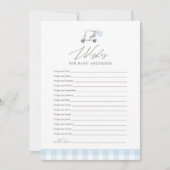 ゴルフベイビーシャワーの赤ちゃんカードへの願い 招待状 (正面)