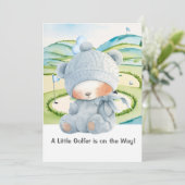 ゴルフベイビー ボーイ ブルー テーマ 招待状 (スタンド正面)