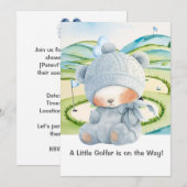 ゴルフベイビー ボーイ ブルー テーマ 招待状 (正面/裏面)