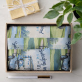 ゴルフベビーシャワーボーイブルーをテーマにしたラッピング紙 薄葉紙 (ギフト)