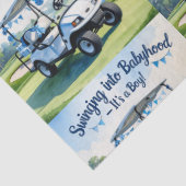 ゴルフベビーシャワーボーイブルーをテーマにしたラッピング紙 薄葉紙 (詳細)