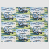 ゴルフベビーシャワーボーイブルーをテーマにしたラッピング紙 薄葉紙 (正面)