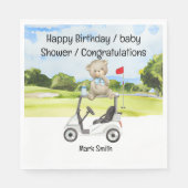 ゴルフベビーシャワー/誕生日/おめでとう スタンダードランチョンナプキン (正面)