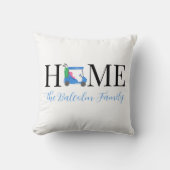 ゴルフホームブルーゴルフカートハートファミリー名 クッション (正面)