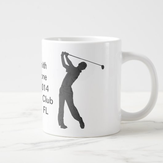 ゴルフホールインワン記念のカスタマイズ可能 ジャンボコーヒーマグカップ (右)