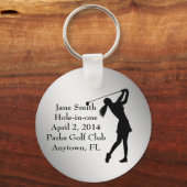 ゴルフホールインワン記念、カスタマイズ可能 キーホルダー (正面)