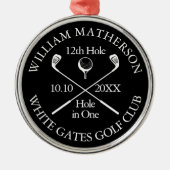 ゴルフホール・イン・ワンパーソナライズされた賞 メタルオーナメント (正面)
