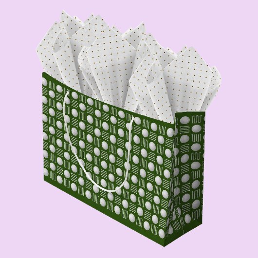 ゴルフボエレガントモダンール&ティーグリーン ラージペーパーバッグ