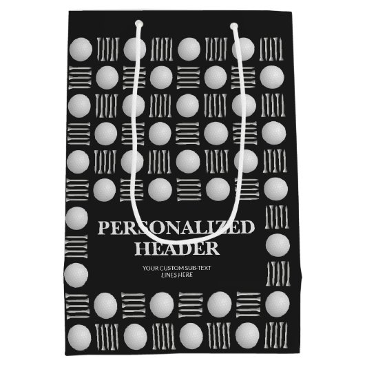 ゴルフボエレガントモダンール&ティーブラックノワール ミディアムペーパーバッグ (裏面)