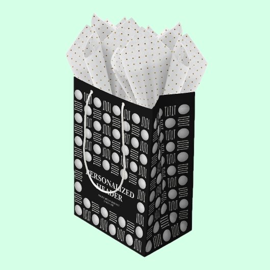 ゴルフボエレガントモダンール&ティーブラックノワール ミディアムペーパーバッグ