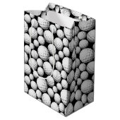 ゴルフボクールールのタイル張りスポーツパターン ミディアムペーパーバッグ (裏面アングル)