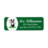 ゴルフボストンテリア(黒)かわいい犬 ラベル (正面)