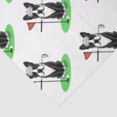 ゴルフボストンテリア（黒）かわいい犬 薄葉紙 (詳細)