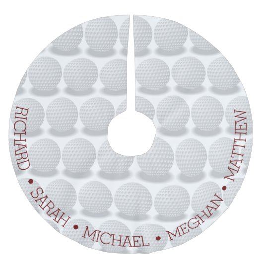 ゴルフボパーソナライズされたールのパターン ブラッシュドポリエステルツリースカート (正面)