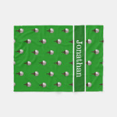 ゴルフボパーソナライズされたールウィラス名毛布 フリースブランケット (正面(横))