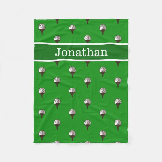 ゴルフボパーソナライズされたールウィラス名毛布 フリースブランケット (正面)