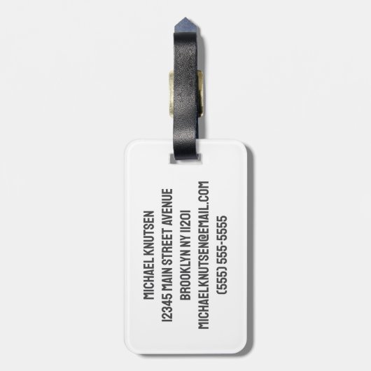 ゴルフボパーソナライズされたールスティック選手 ラゲッジタグ (裏面縦)