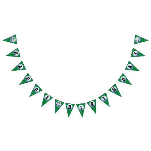 ゴルフボパーソナライズされたールハッピーバースデー バンティングフラッグ (全)