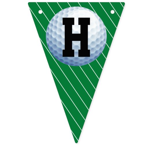 ゴルフボパーソナライズされたールハッピーバースデー バンティングフラッグ (第2の旗)