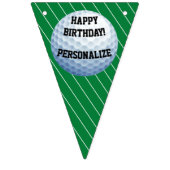 ゴルフボパーソナライズされたールハッピーバースデー バンティングフラッグ (第1の旗)
