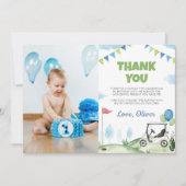 ゴルフボーイ誕生日写真感謝カード サンキューカード (正面)