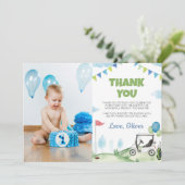 ゴルフボーイ誕生日写真感謝カード サンキューカード (スタンド正面)