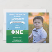 ゴルフボーイ誕生日招待状と写真 招待状 (正面)