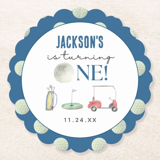 ゴルフボーイ誕生日 ペーパーコースター (正面)