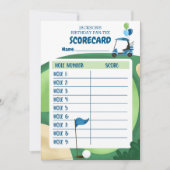 ゴルフボーイ誕生日Par-Tee 9穴カードスコアカード 招待状 (正面)