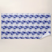 ゴルフボールおもしろいゴルファーのアートパターン ビーチタオル (正面)